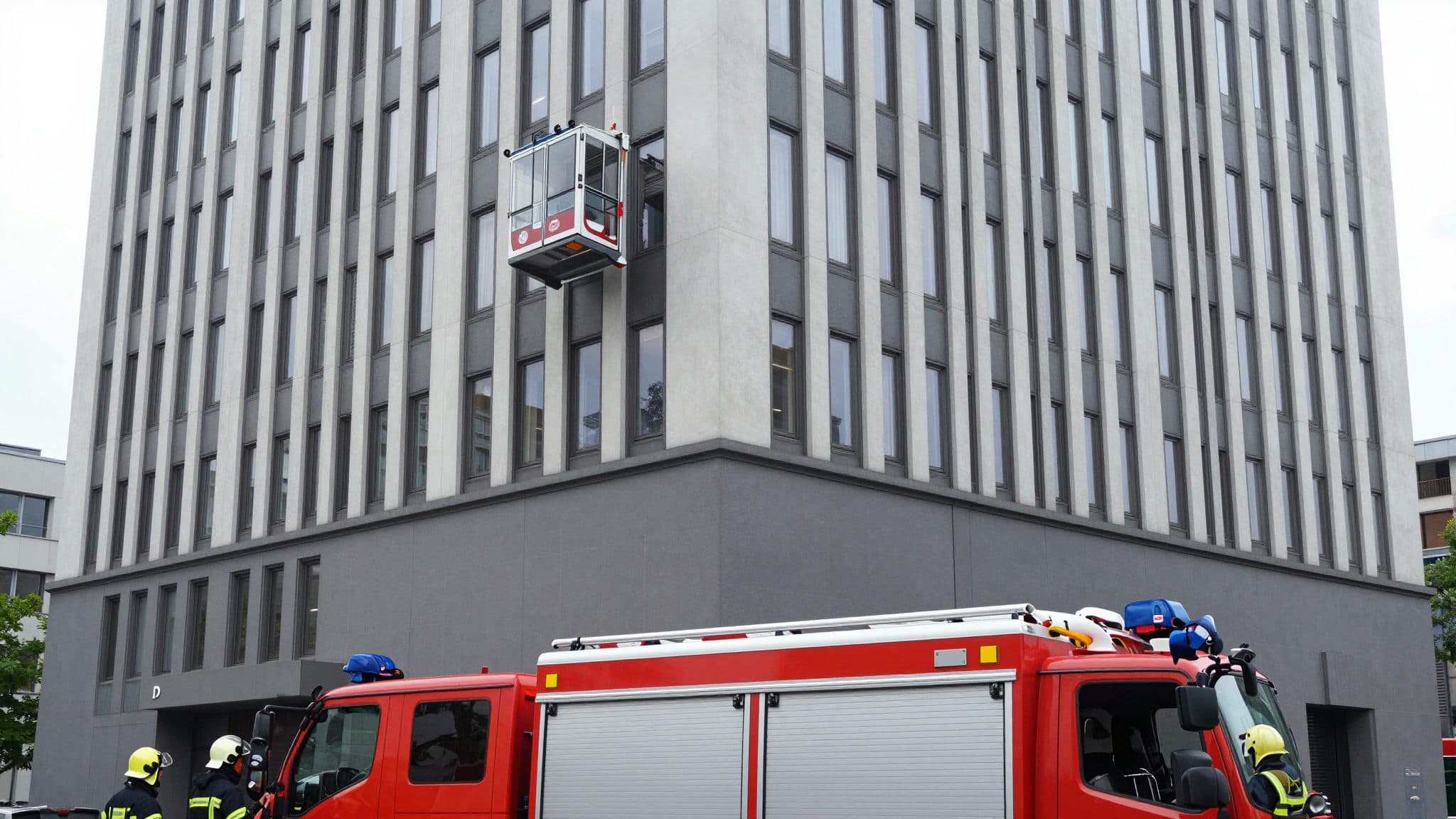 Les pompiers libèrent deux laveurs de vitres d'une nacelle défectueuse à 200 mètres de hauteur à Francfort