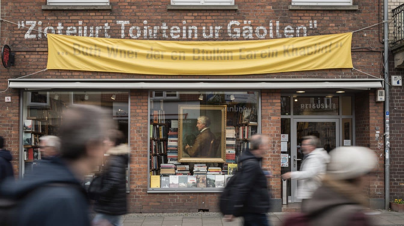 La librairie « Golden Shop » répond à son exclusion du prix par des citations de Weimer sur sa façade