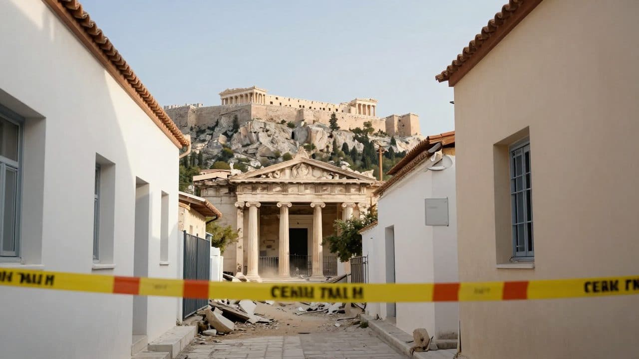 Violente explosion secoue le quartier historique de Plaka à Athènes