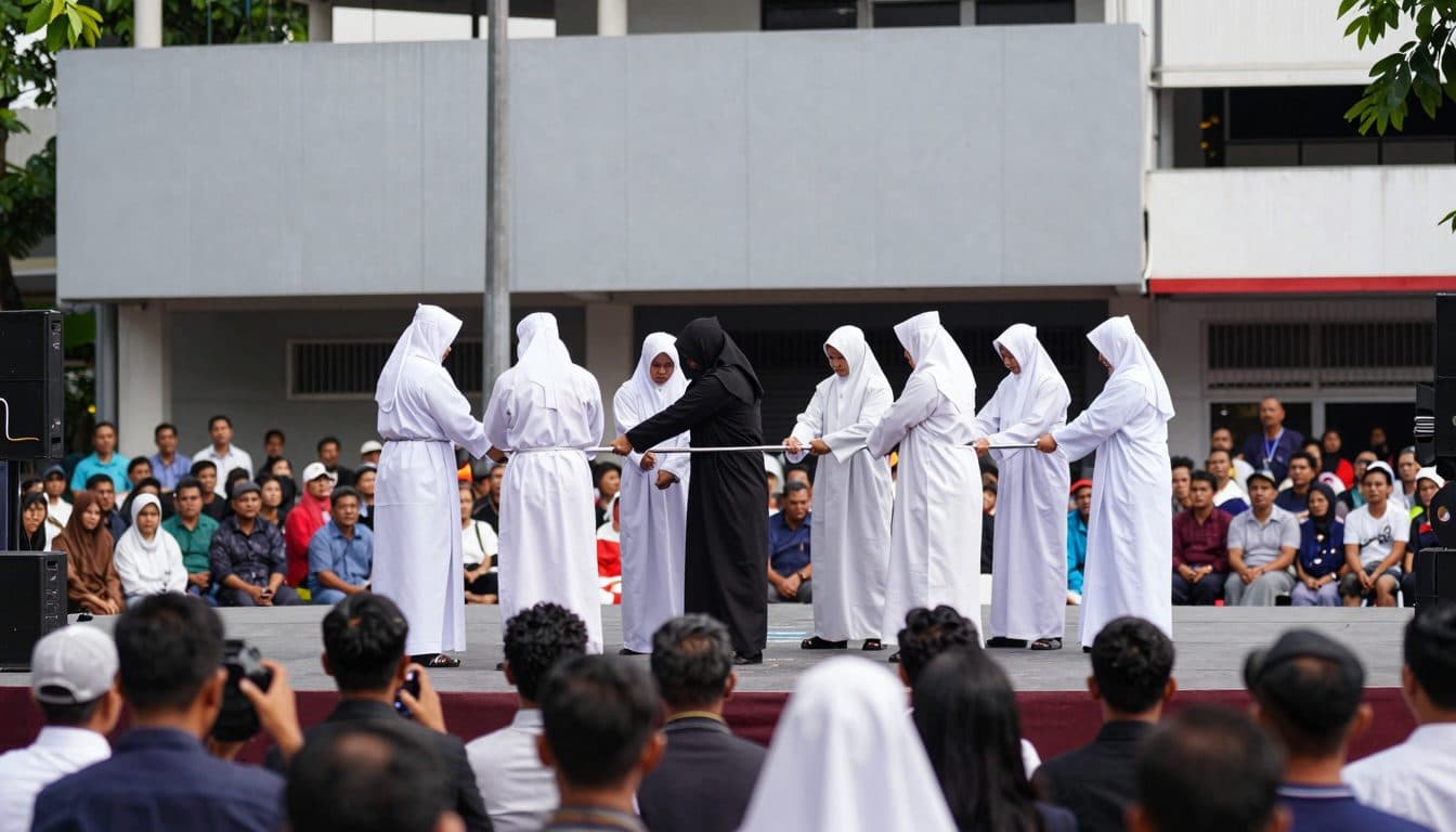 Un tribunal islamique à Aceh fait fouetter un couple non marié après un baiser en direct devenu viral