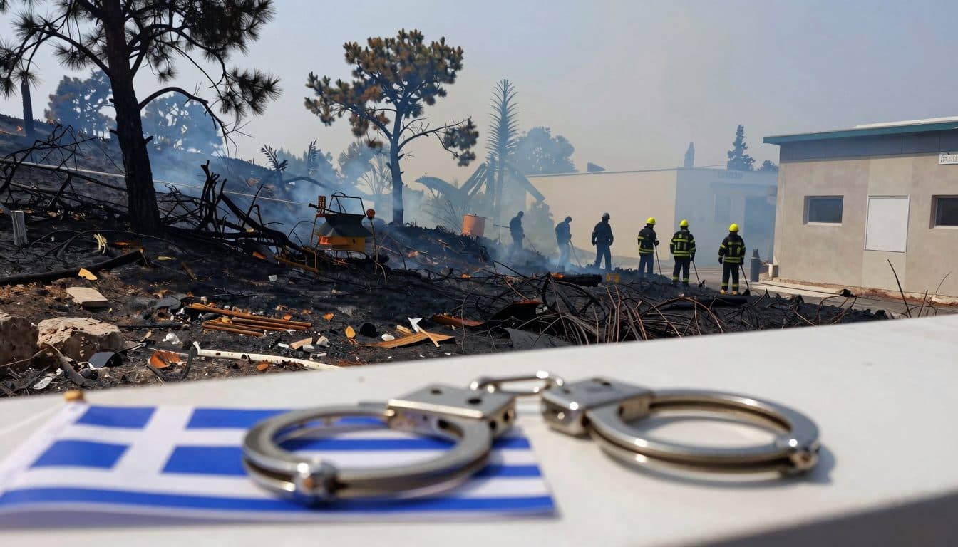 Deux hommes placés en détention provisoire après l'incendie de forêt à l'ouest d'Athènes