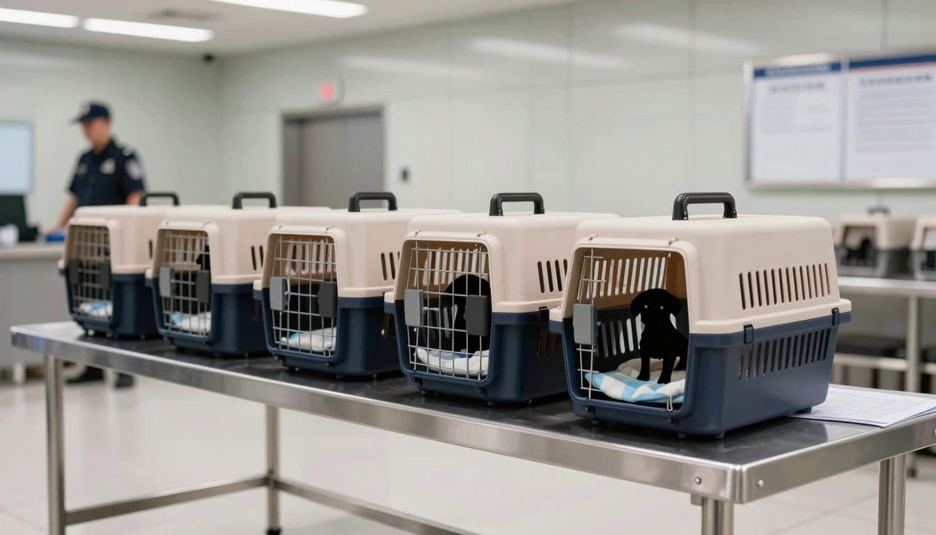 Les douanes de l'aéroport de Vienne stoppent la contrebande de cinq chiots en provenance de Chine