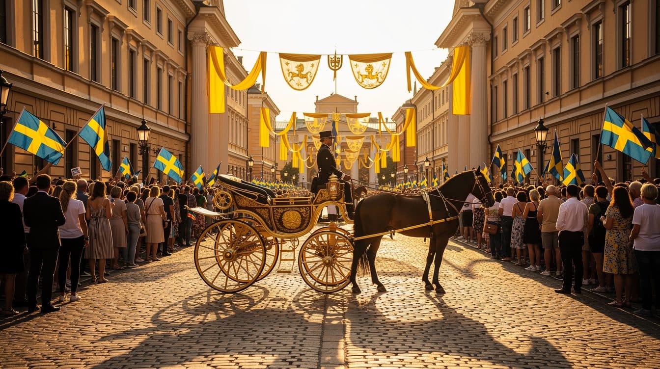 Le roi Carl XVI Gustaf et la reine Silvia célèbrent leurs noces d'or avec une traversée en calèche à Stockholm