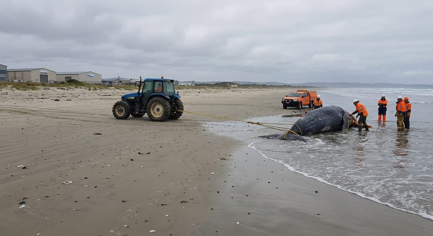 Opération de récupération du cadavre du baleineau "Timmy" lancée sur l'île danoise d'Anholt