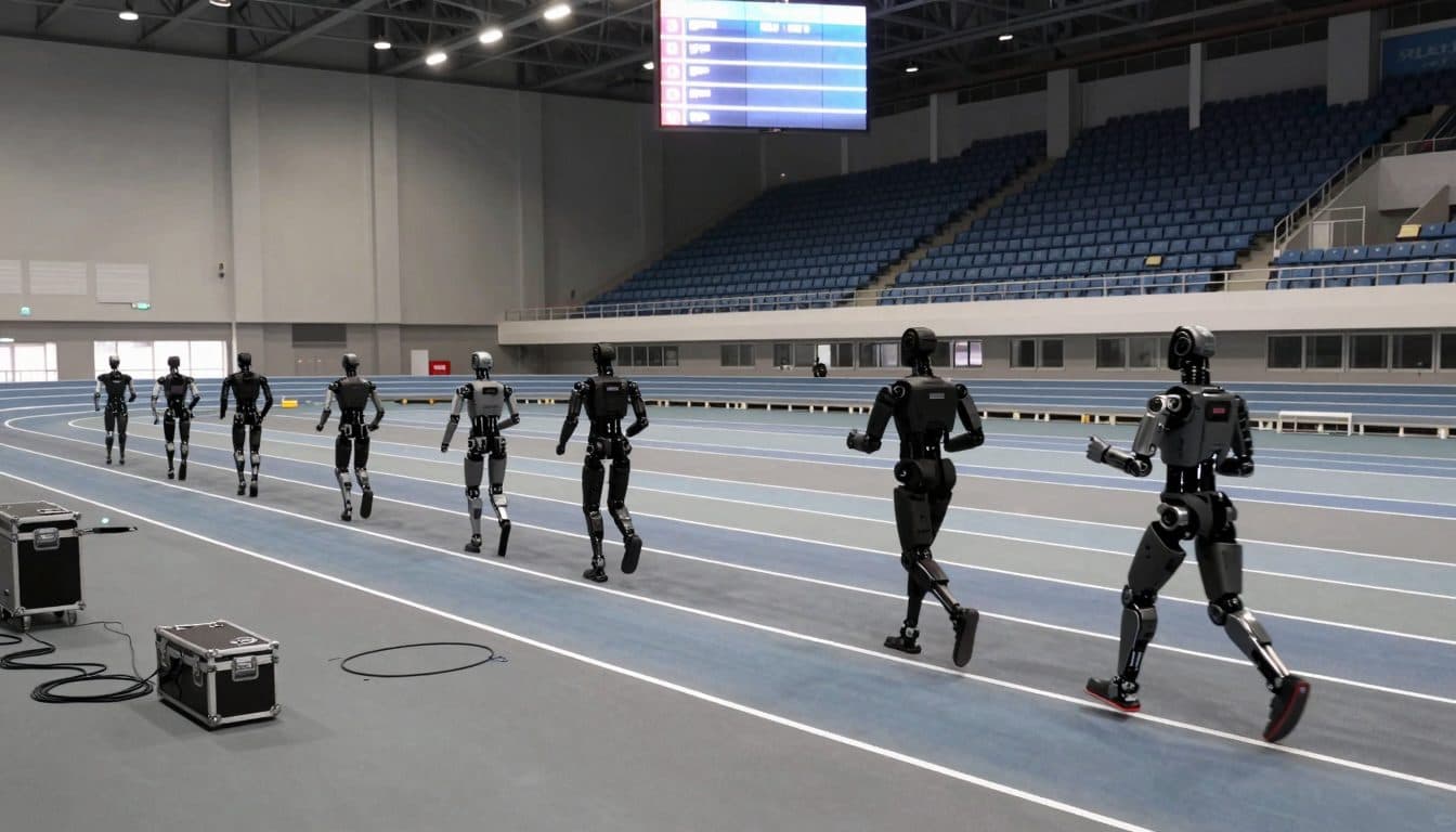 Des robots humanoïdes s'affrontent aux Jeux de Pékin, démontrant vitesse, football et avancées en ingénierie