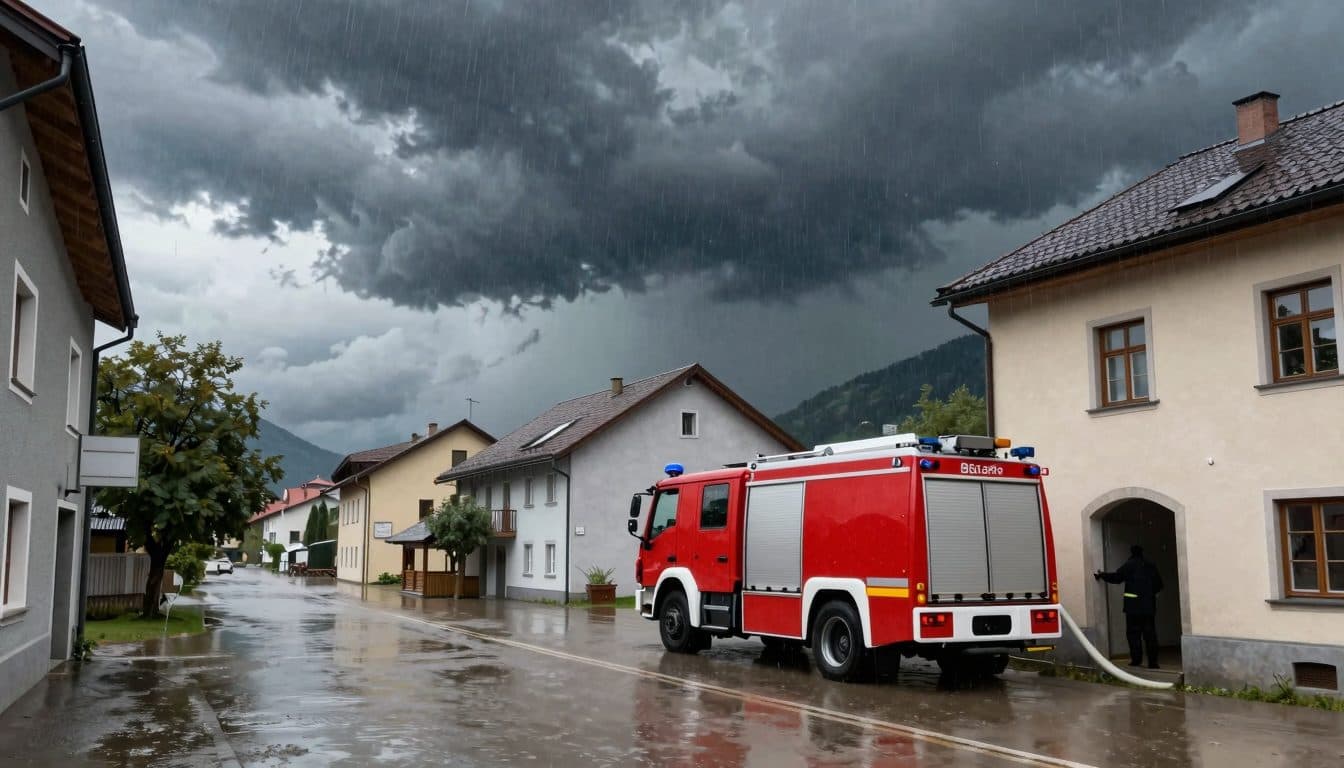 Nombreuses interventions liées aux intempéries dans certaines régions d'Autriche – les pompiers mobilisés face aux inondations
