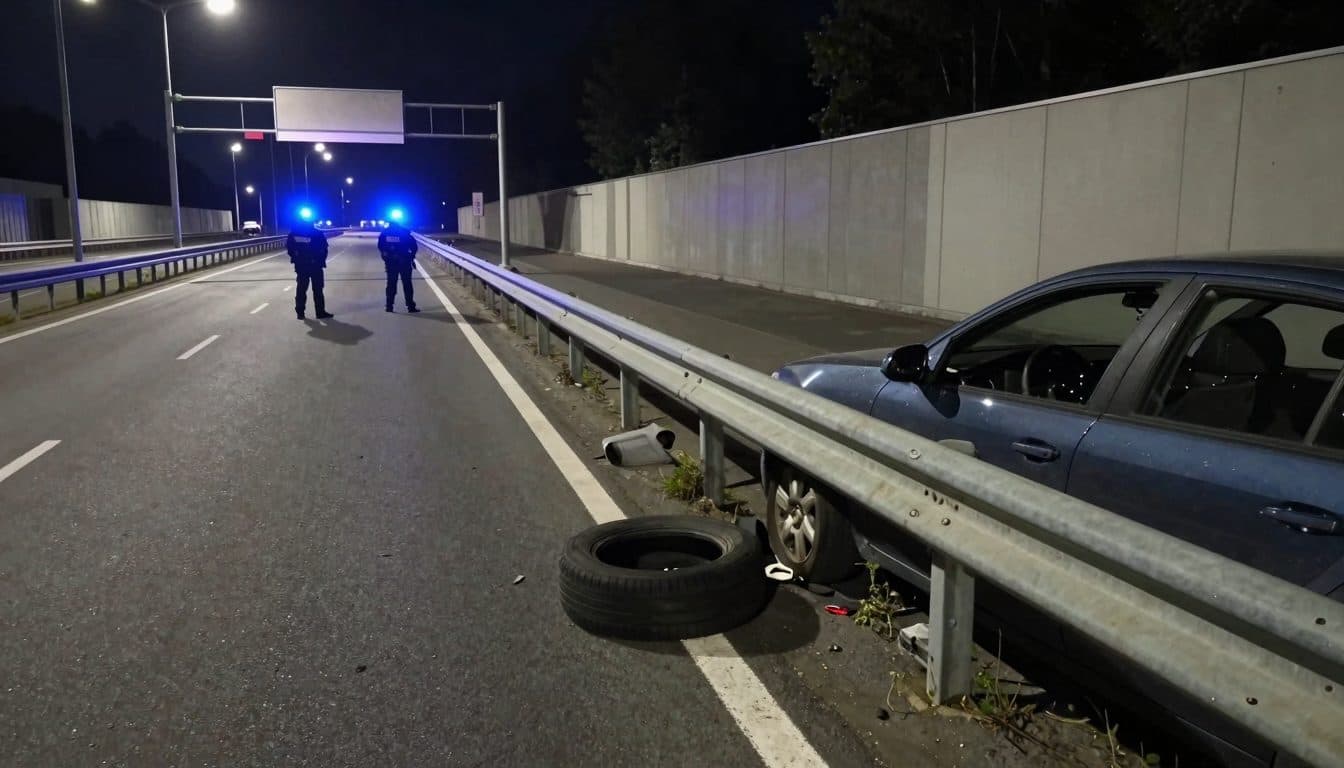 Un garçon de douze ans circule sans autorisation de nuit sur l'A1 et provoque un accident