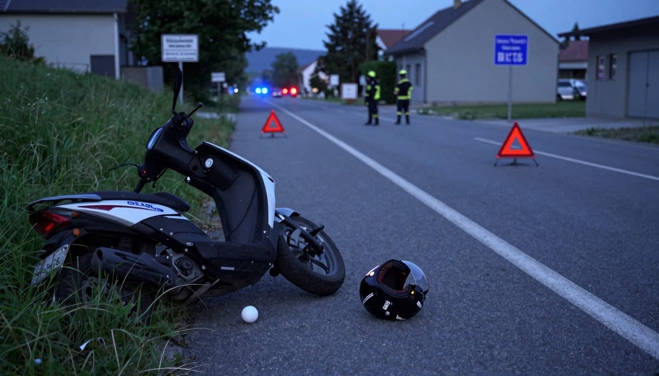 Un insecte dans la visière du casque provoque un accident de mobylette à Telfs : une jeune femme de 17 ans blessée