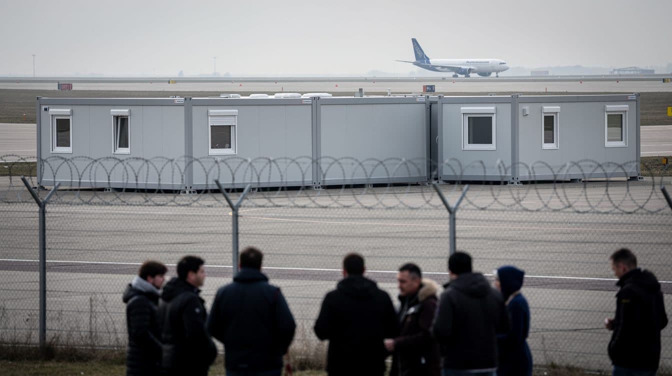Ouverture du nouveau centre d'asile à l'aéroport BER à Schönefeld