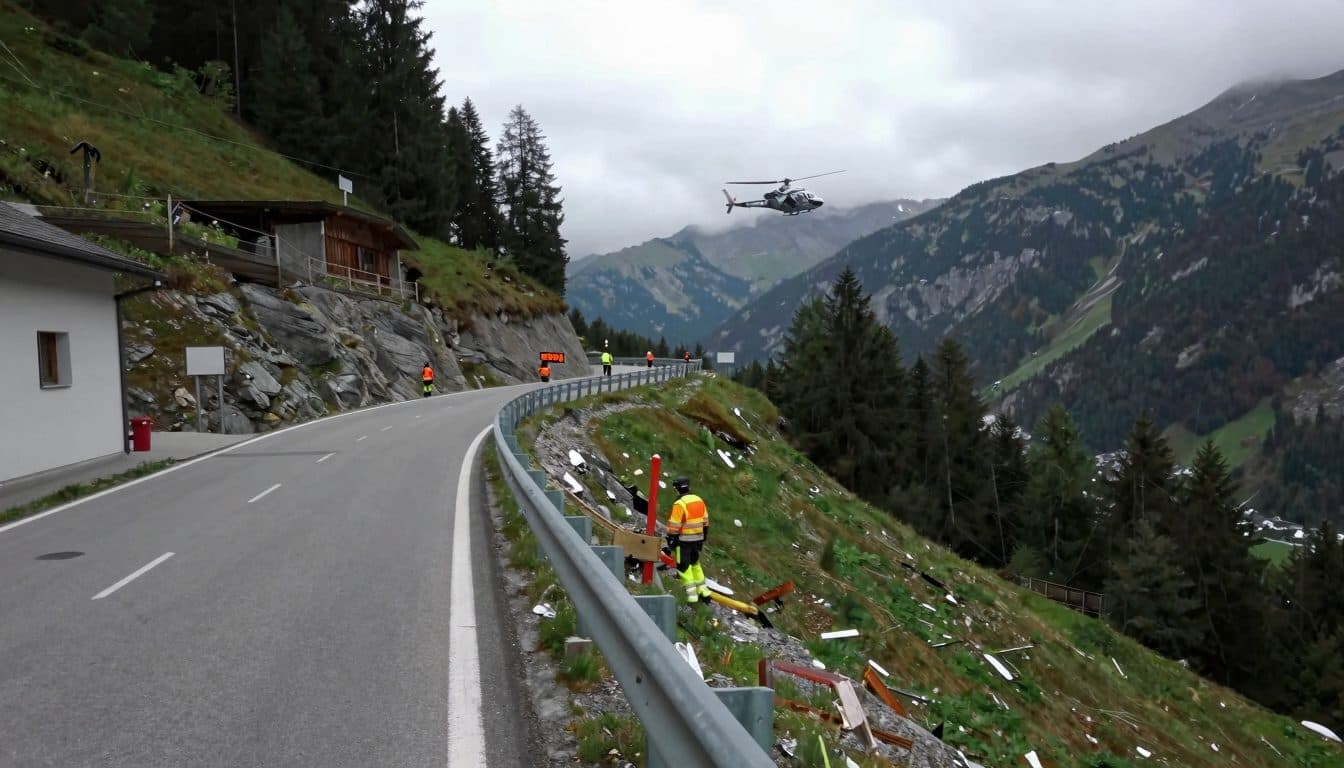 Une voiture chute d'environ 100 mètres à Roppen – trois blessés