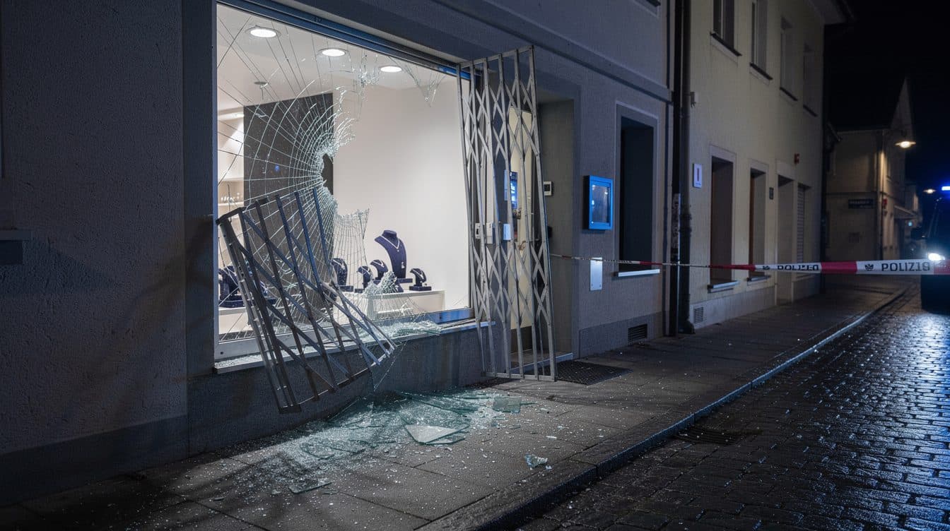Tentative de cambriolage à Vorchdorf : des inconnus percutent la vitrine d'un joaillier avec une petite camionnette volée