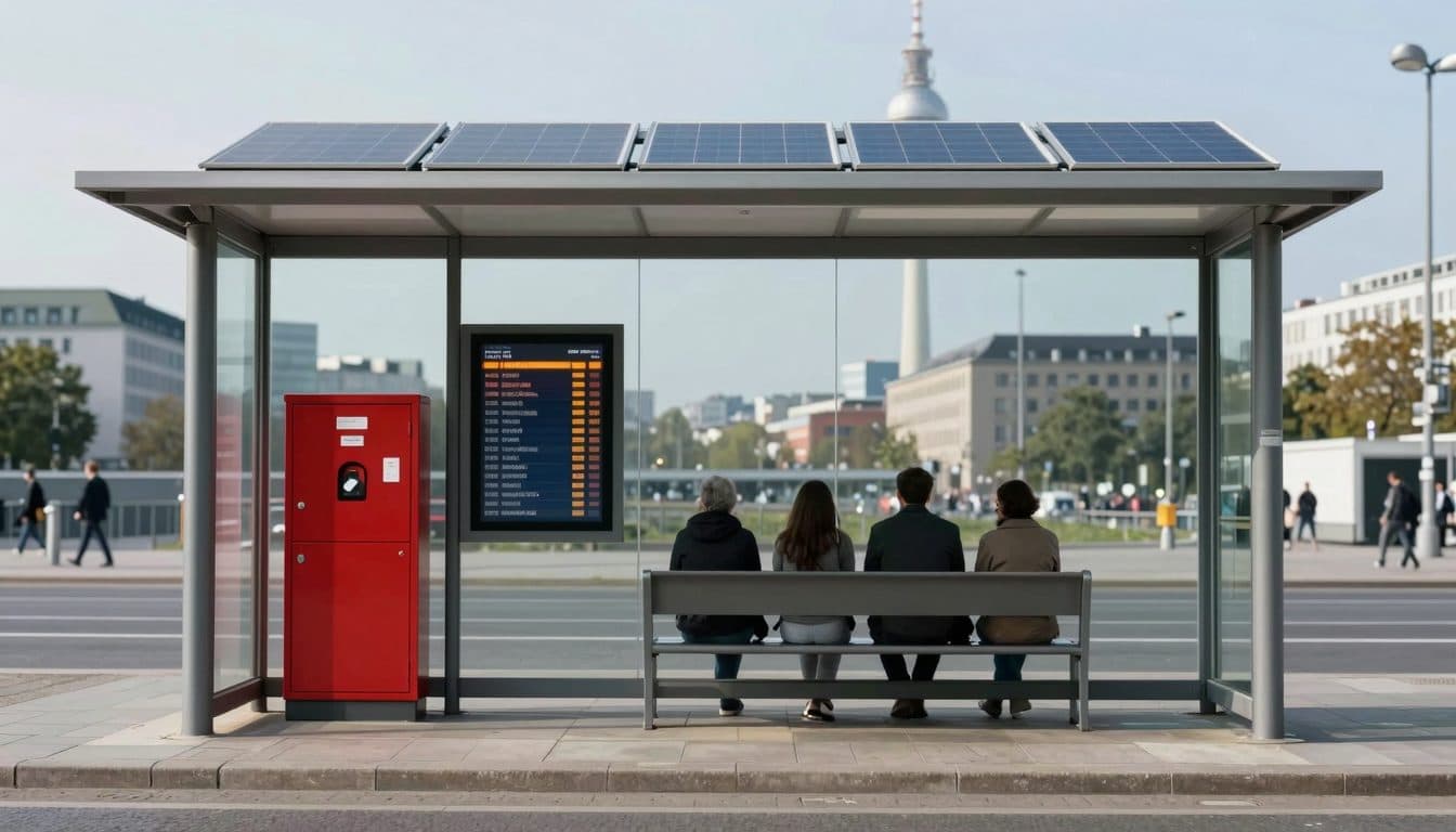La BVG présente à Berlin-Mitte un abri d'attente test avec défibrillateur et fonction d'appel d'urgence