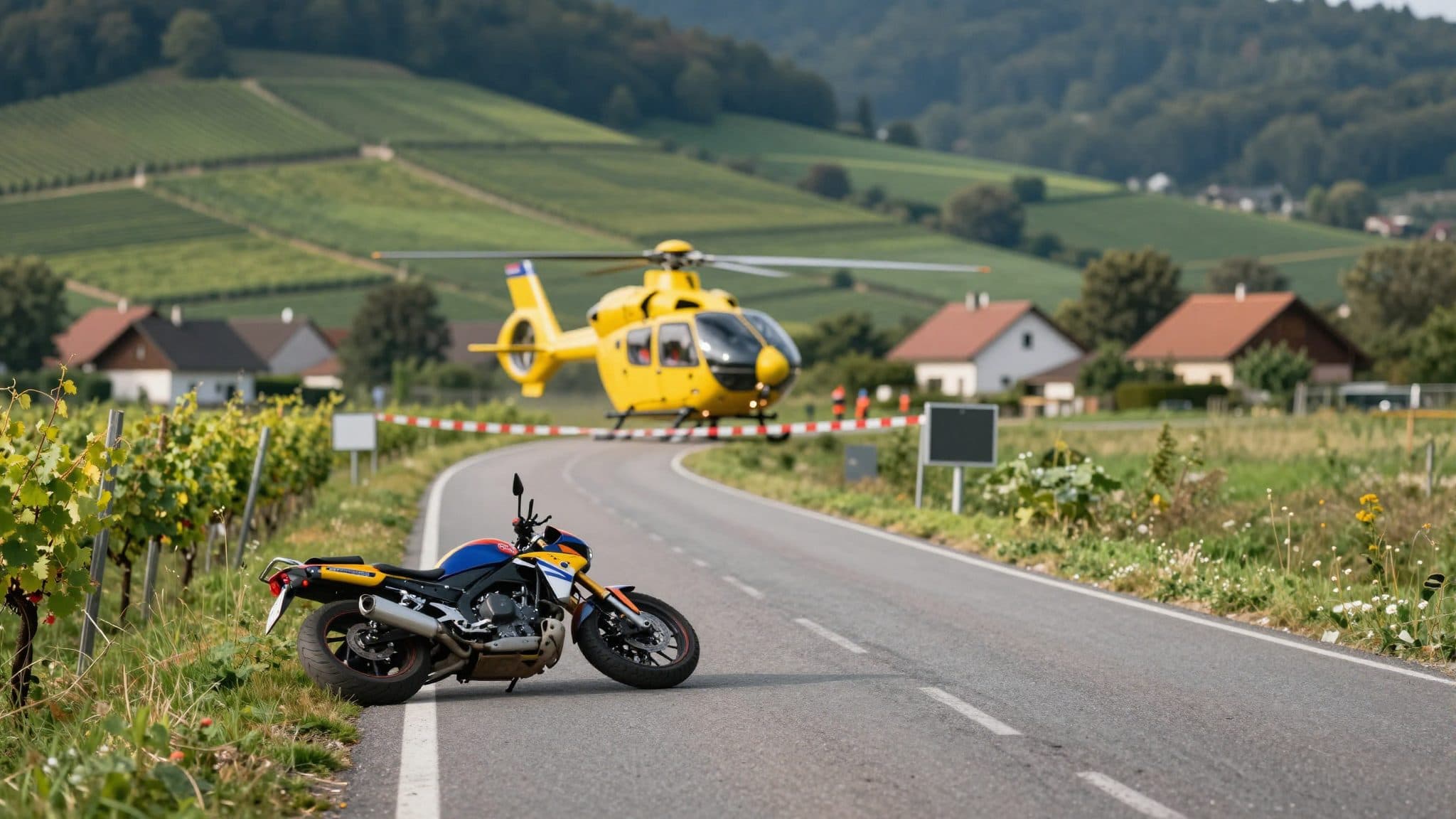 Accident de moto à Watzelsdorf : une passagère de 80 ans grièvement blessée