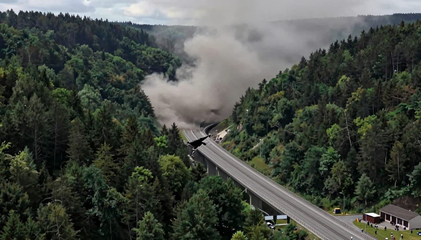 Le viaduc d'Ottfingen de l'autoroute A45 maîtrisé après l'échec d'une première tentative de démolition à l'explosif