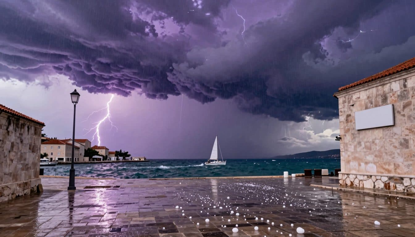 De violents orages s'abattent sur la Croatie et l'Italie – rafales de force ouragan et grêle attendues