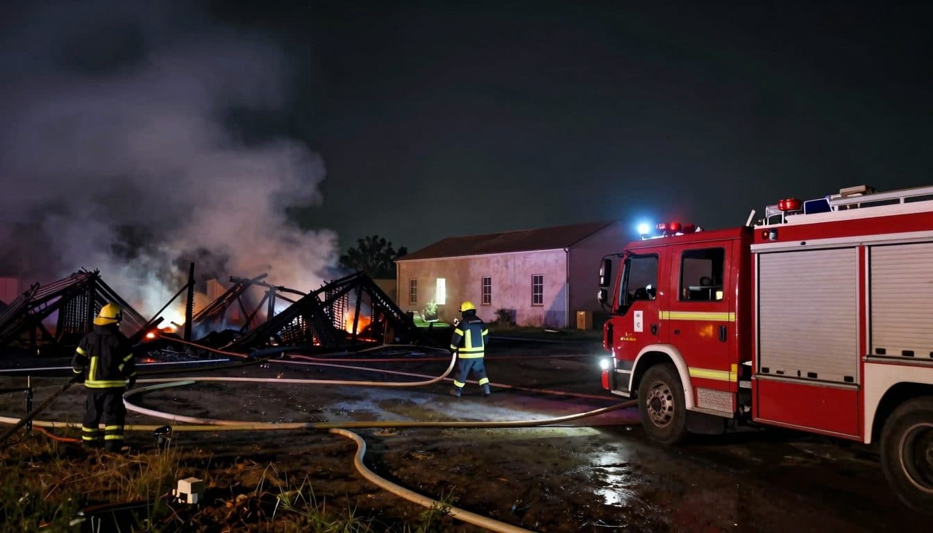 153 sapeurs-pompiers luttent contre l'incendie d'un bâtiment agricole dans le Murtal