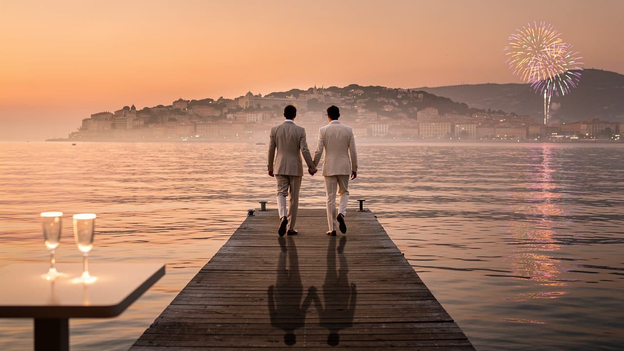 Ralf Schumacher et Étienne Bousquet-Cassagne dévoilent leur premier portrait officiel de mariage