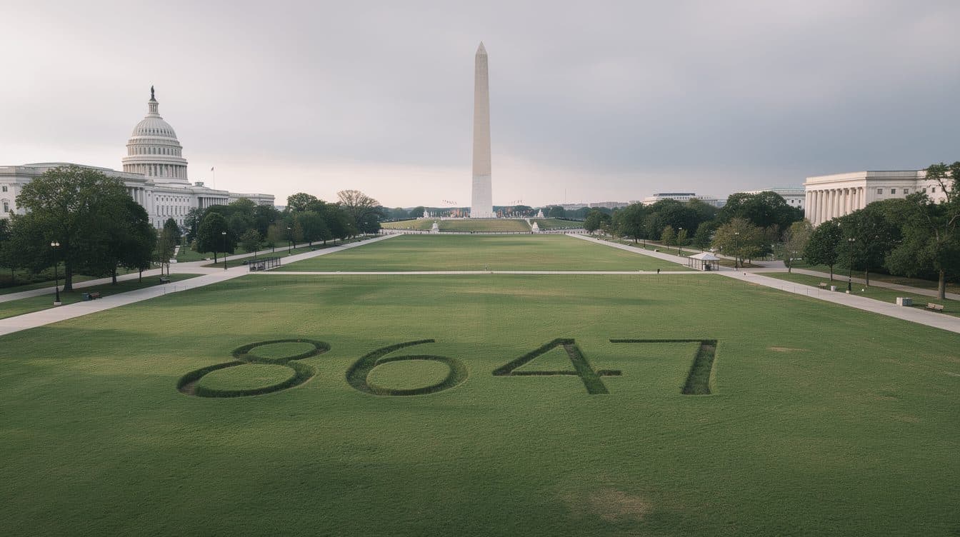 Des inconnus inscrivent les chiffres controversés « 8647 » sur le National Mall à Washington