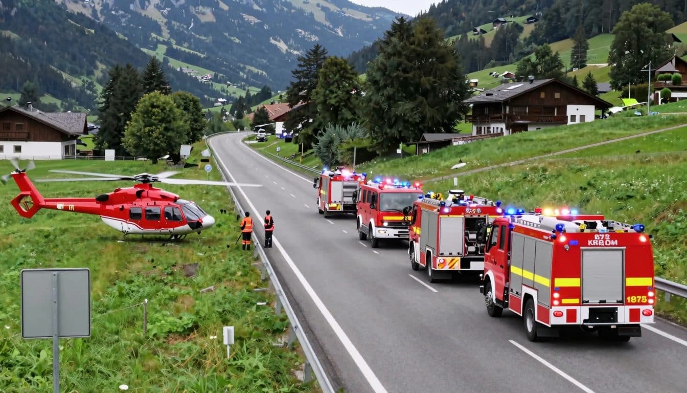 Motocycliste grièvement blessé sur la B72 à Krieglach – hélicoptère déployé