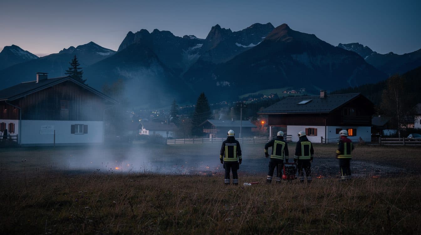 Incendie d'un pré au Tyrol provoqué par un feu traditionnel