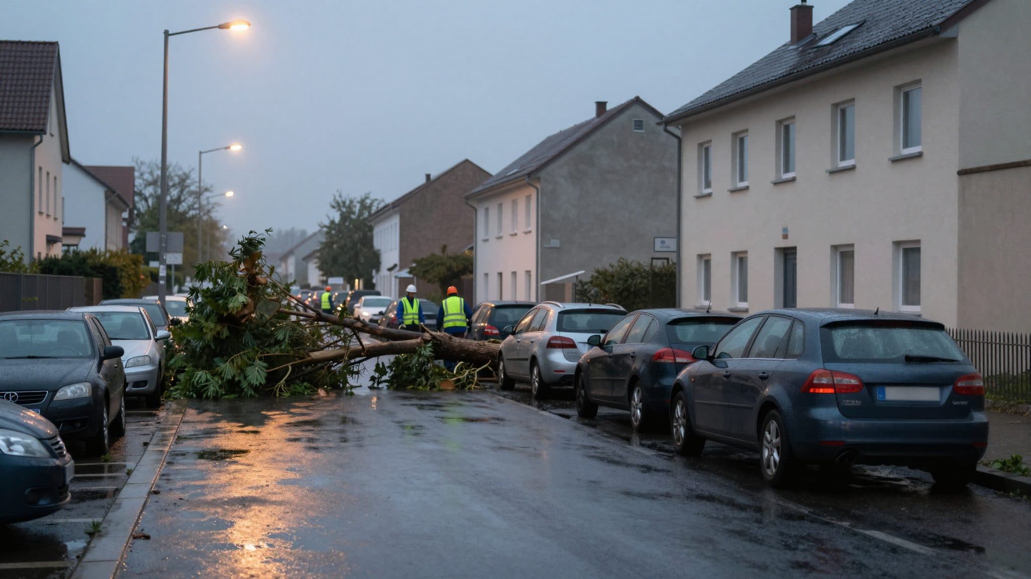Tempête sur la Hesse : des arbres déracinés endommagent des voitures
