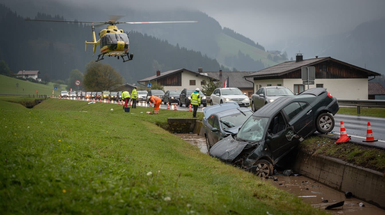 Trois véhicules entrent en collision sur la B172 près de Kössen – deux conductrices blessées