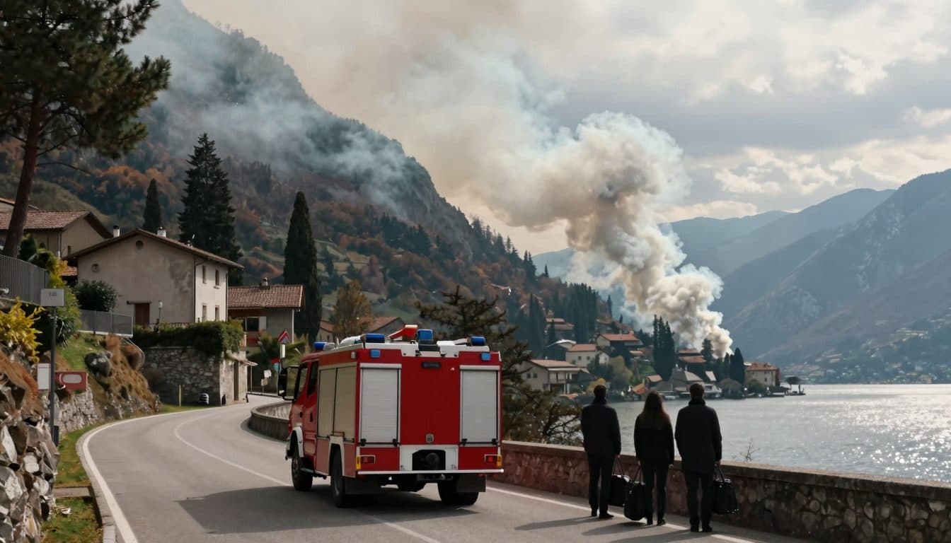 Un incendie de forêt au lac de Garde force les vacanciers à fuir à Tignale