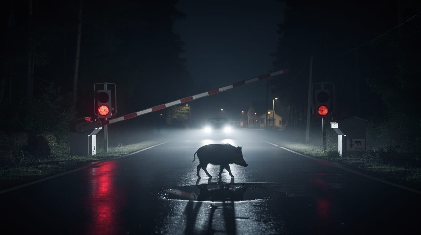 Un sanglier bloque un passage à niveau près de Dessau-Roßlau et percute une voiture à l'arrêt