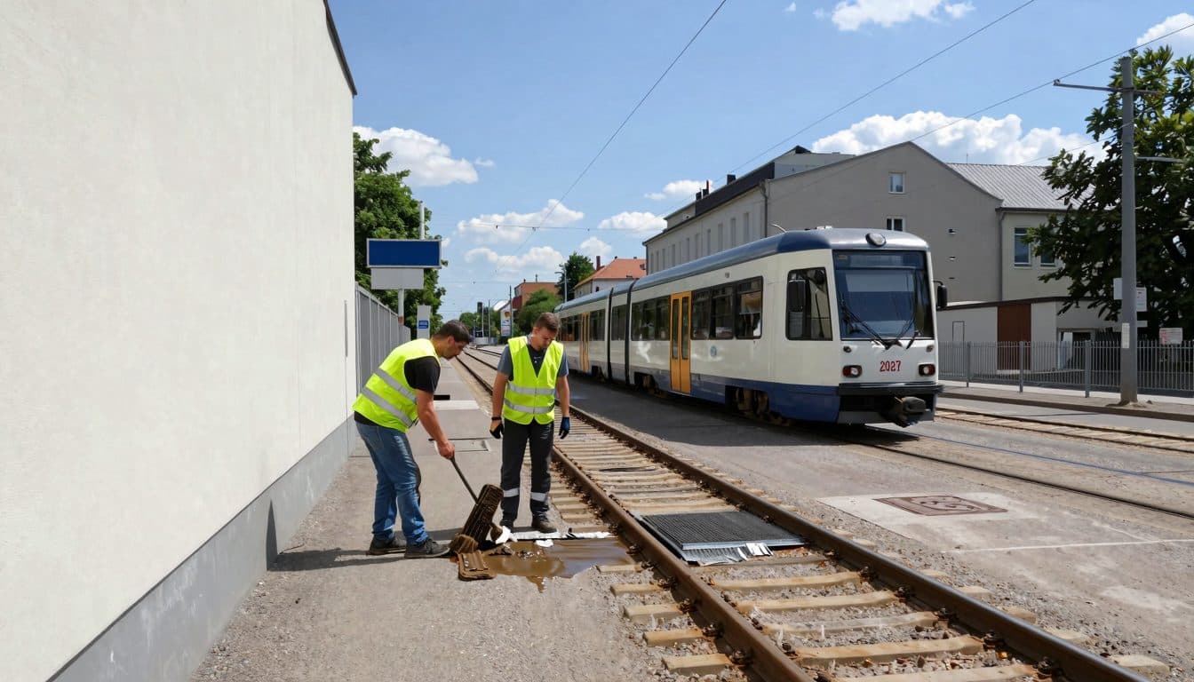 La LVB nettoie le réseau de tramway après les dégâts causés par la chaleur – La ligne 1 circule à nouveau