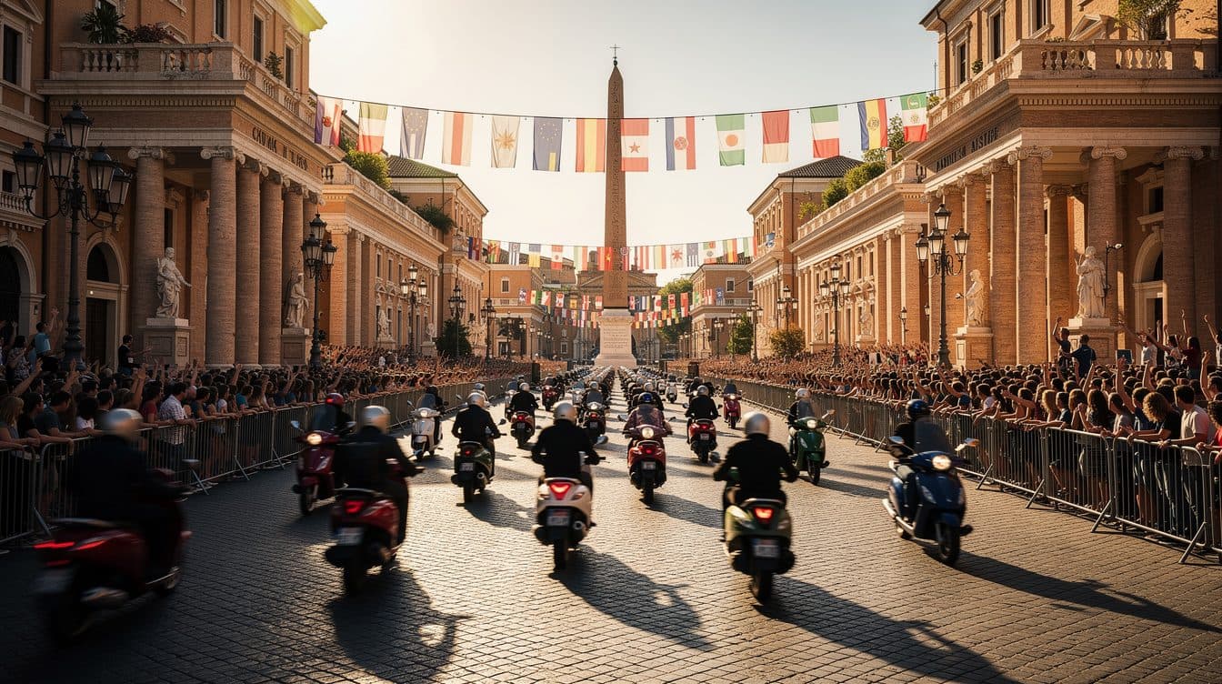 Vespa 80 ans : World Days à Rome avec l'Autriche